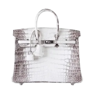 Hermès Birkin 25 Blanc Himalaya Crocodile Bag PHW -【TOP】1:1 Mirror Replica Handbags