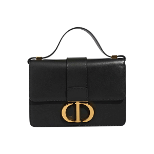 Dior Black Calfskin Leather Montaigne 30 Flap Bag -【TOP】1:1 Mirror