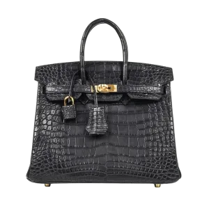Hermès Birkin 25 Noir Alligator Bag GHW -【TOP】1:1 Mirror Replica Handbags