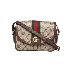 Gucci Beige/Ebony GG Supreme Ophidia Mini Crossbody Flap Bag -【TOP】1:1 Mirror