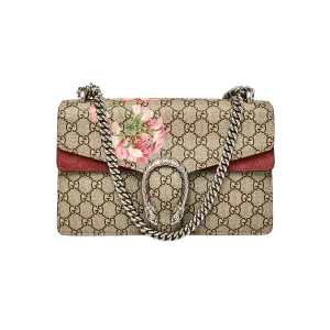 Gucci Beige/Pink GG Supreme Blooms Coated Canvas Small Dionysus Shoulder Bag -【TOP】1:1 Mirror