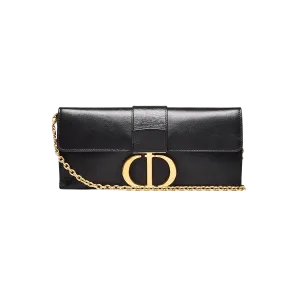 Dior Black Calfskin Leather Montaigne 30 Chain Clutch Bag -【TOP】1:1 Mirror