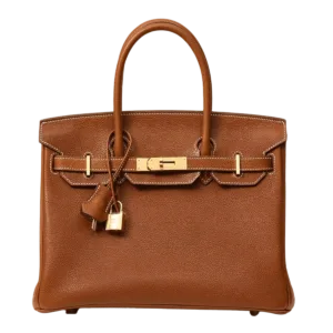 Hermès Birkin 30 Barenia Gold Brown GHW Handcraft -【TOP】1:1 Mirror Replica Handbags