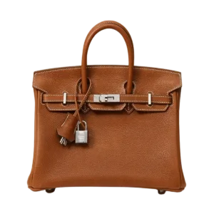 Hermès Birkin 25 Barenia Gold Brown PHW Handcraft -【TOP】1:1 Mirror Replica Handbags