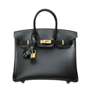 Hermès Birkin 25 Box Noir GHW Handcraft -【TOP】1:1 Mirror Replica Handbags