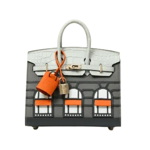 Hermès Birkin 20 Faubourg Rainy Days GHW Handcraft -【TOP】1:1 Mirror Replica Handbags