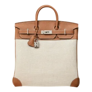 Hermès Birkin HAC 40 Swift Gold Brown And Beige Canvas PHW Handcraft -【TOP】1:1 Mirror Replica Handbags