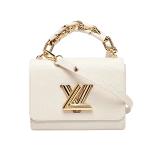 Louis Vuitton White Quartz Epi Leather Braided Chain Twist PM Bag -【TOP】1:1 Mirror Replica Handbags