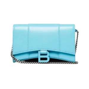 Balenciaga Azur Calfskin Leather Hourglass Chain Crossbody Bag -【TOP】1:1 Mirror Replica Handbags