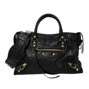 Balenciaga Agneau Classic Gold Hardware S City Black -【TOP】1:1 Mirror Replica Handbags