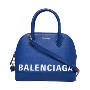 Balenciaga Blue Stamped Calfskin Leather Small Ville Satchel Bag -【TOP】1:1 Mirror Replica Handbags