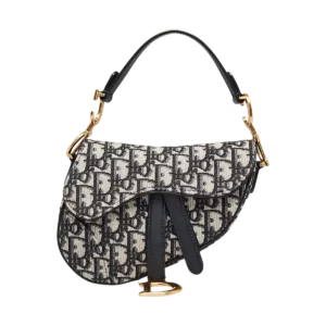 Dior Blue Oblique Canvas Mini Dior Saddle Bag -【TOP】1:1 Mirror Replica Handbags